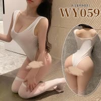 九里晴川性感透视睡衣奶白甜美连体免脱打底女用成人用品内衣 WY059 均码