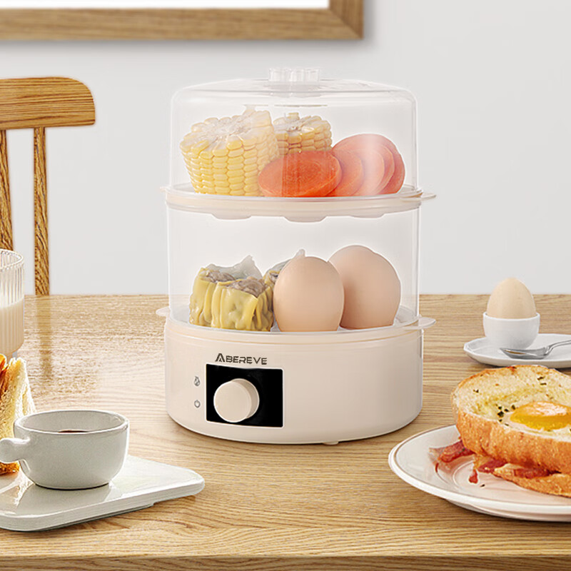 艾贝丽 ABL-ZDQ9 煮蛋器 多功能大容量智能蒸蛋器早餐机单双层组合早餐机