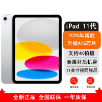 [原封]Apple iPad 11代 256GB WLAN版 银色 A16芯片 1200万像素 4K录制视频 学习娱乐办公平板电脑