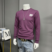 新款卫衣男士圆领套头时尚潮流打底衫上衣修身长袖T恤衫秋冬_1