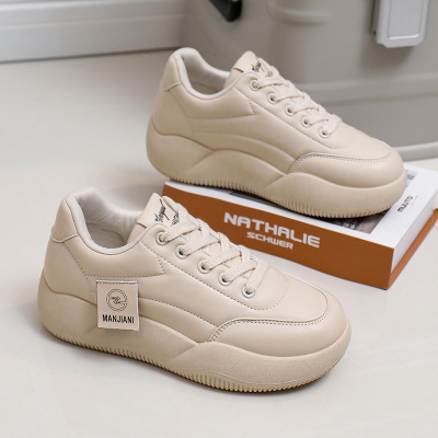 2025春季小白鞋新款韩版ins女学生厚底增高运动板鞋休闲鞋