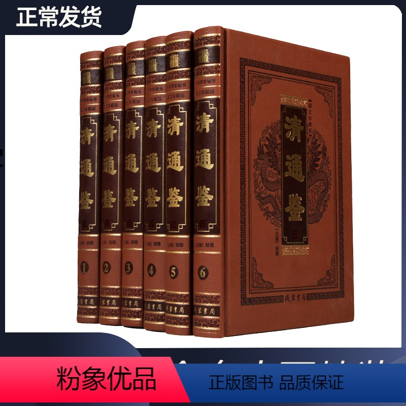 [正版]清通鉴 全套 清史清代历史书籍 清史演义 中国历史通俗演义 中国通史稿 明清史皮面豪华精装16开6册