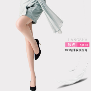 浪莎丝袜连裤袜春秋款中厚天鹅绒打底袜薄款黑肉色美腿袜子女