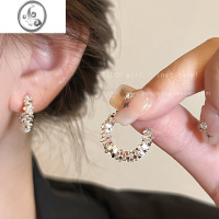 JiMi碎银子c型耳环女法式小众设计感冷淡风耳钉高级感气质半圆圈耳饰