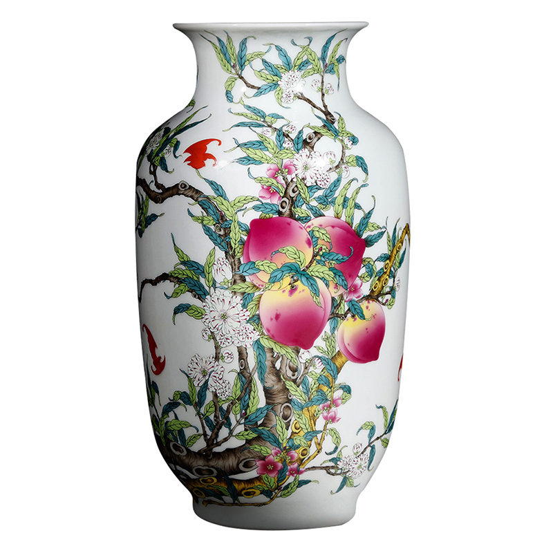 lichen 陶瓷花瓶摆件景德镇新中式家居装饰摆设办公室艺术品瓷器粉彩