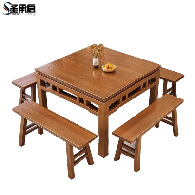 圣承启 餐桌 1.2米4长凳张
