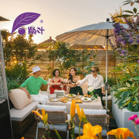 紫叶户外伞中柱伞室外太阳伞露营伞庭院休闲伞民宿花园阳台遮阳伞