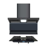 兴邦 厨电套装 一级能效顶侧双吸烟机 5.2KW直燃火灶具 双控挥手感应 台嵌两用大吸力油烟机 玻璃面板大吸力