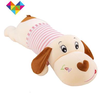 2020创意新款女生抱枕可爱条纹love绣花趴毛绒玩具羽绒棉公仔御蓝锦