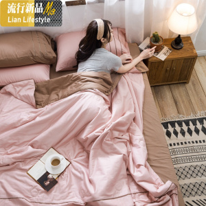 夏季色双拼夏被四件套60支长绒棉空调被夏凉被棉棉薄被 三维工匠被子