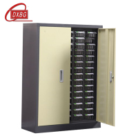 DXBG文件柜零件整理柜抽屉式铁皮柜分类柜文件柜75抽透明带门小号抽屉