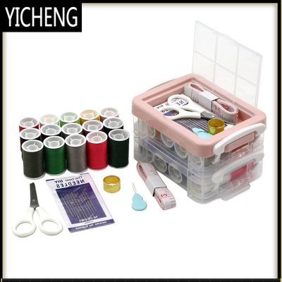 家用针线盒套装多功能便携针线包迷你缝衣服工具学生手工针线缝纫YICHENG❤清新粉色❤