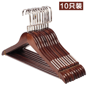 优诗提念YSTN-YJ04 实木扁钩带防滑条衣架10.00 个/组(计价单位:组) 复古色