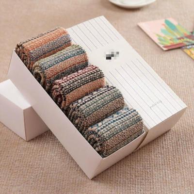 民族风男袜秋冬季加厚款纯棉袜子男粗线毛袜中筒潮袜大码耐磨