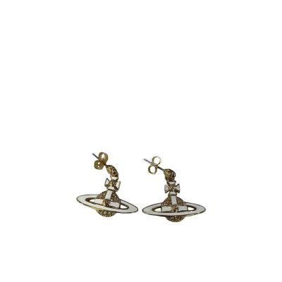 西太后女士耳钉经典土星徽标雕刻耳饰精致时尚饰品 送女友礼物