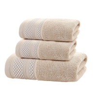 安居先森 五星级酒店长绒棉两条毛巾一条浴巾礼盒 一往情深 咖(盒)