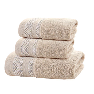 安居先森 五星级酒店长绒棉两条毛巾一条浴巾礼盒 一往情深 咖(盒)