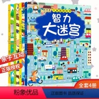 [正版]全4册 智力大迷宫幼儿思维训练 智力开发玩具书彩图版儿童4-5-6-7岁走迷宫书专注力思维训练 头脑潜能开发亲