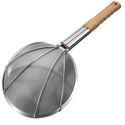 谦星 QX-25080106FYL 不锈钢竹 木柄漏勺 30目32cm 1个(个)