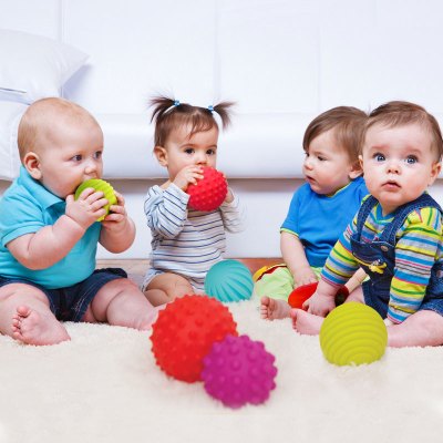 婴儿手抓球玩具软胶触觉按摩感知触感球3-6-12个月0-1岁手抓球
