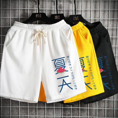 gurunvani短裤男夏季潮牌潮流ins港风男士休闲裤中裤薄款冰丝宽松外穿沙滩五分裤