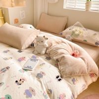 ins卡通加厚牛奶绒四件套冬季保暖双面珊瑚绒被套儿童床品三件套4_660