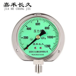 嘉禾长久 不锈钢风表压力表径向带边(绿底)Y100BF/T 块