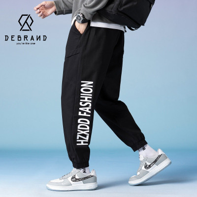 DEBRAND|吴克群潮牌轻潮系列-2020新款字母印花男束脚裤休闲裤