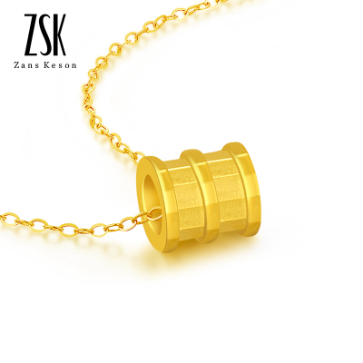 ZSK珠宝黄金吊坠女小蛮腰吊坠路路通18K黄金项链锁骨链足金999生日礼物女士自戴情人节送女友恋人礼物（定价）小蛮腰+银项链（红色品牌包装装）