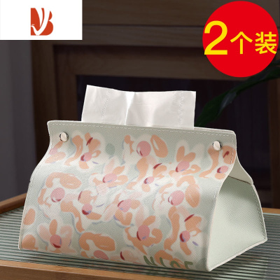 三维工匠万物可爱 纸巾盒棉麻客厅家用车用卫生间餐巾纸盒抽纸盒抽纸套 款式(1)[普通材料]★ 2件套