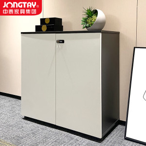 中泰(jongtay)办公柜子文件柜矮柜木质隔断桌边柜资料柜档案柜密码柜静谧黑 J-DSCP-CA08