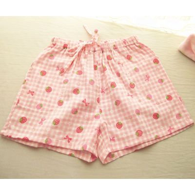 HLCOMAN夏季棉居家小热裤双层纱布棉三分短裤睡裤加大码系绳睡裤