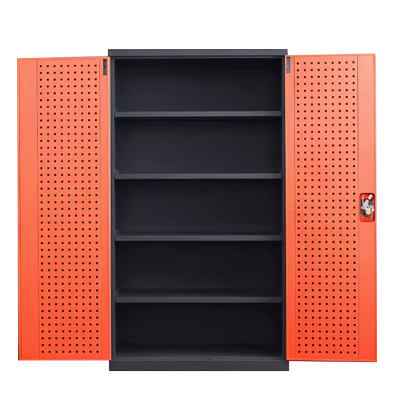 DXBG重型工具柜车间用加厚物件工具储物柜工厂铁皮柜汽修厂零件收纳柜橘色五层带挂板