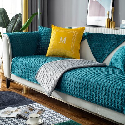 原色馨居简约纯色时尚欧式四季可用沙发垫防滑布艺客厅沙发防尘套罩