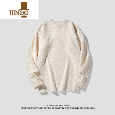 YANXU毛衣男2023年新款潮牌痞帅圆领百搭纯色内搭毛线长袖针织衫