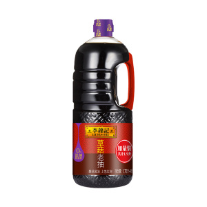 李锦记 草菇老抽1.9L(1.75L加送150ml) 0添加防腐剂 专业红烧酿造酱油