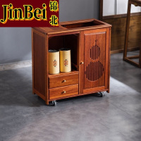 锦北实木移动茶水柜茶桌边柜泡茶台家用烧水壶一体边柜单门双抽无盖板