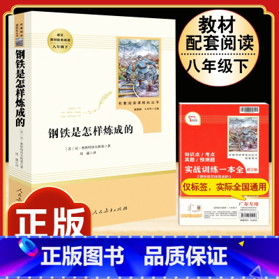 [人教版]钢铁是怎样炼成的 [正版]八年级下册必读名著经典常谈钢铁是怎样炼成的原著人民教育出版社名人传给青年的十二封信平