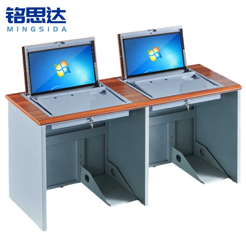 铭思达翻转电脑桌双人位张