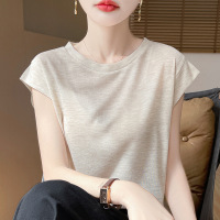圆领短袖薄款韩版T恤显瘦夏季百搭打底衫小飞袖软糯上衣包袖半袖