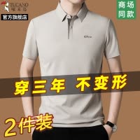 啄木鸟男士POLO衫短袖翻领T恤夏季商务爸爸上衣休闲半袖2025新款