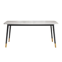 域赢北欧现代轻奢岩板餐桌椅组合简约出租屋家用吃饭桌子小户型长条桌1.3米单餐桌