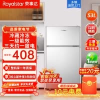 荣事达(Royalstar)53升迷你冰箱小型双门电冰箱家用宿舍冷冻冷藏一级能效节能 BCD-53A136银