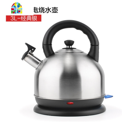 电热水壶304不锈钢电壶家用自动断电烧水壶电热快速壶大容量 FENGHOU 304电烧水壶5L-银色