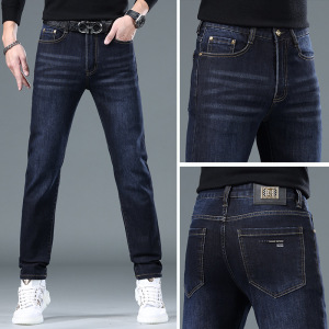 欧洲站牛仔裤男士新款潮牌潮流蓝色秋冬休闲修身小脚长裤子男裤