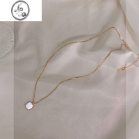 JiMi方形几何贝壳项链女款轻奢小众锁骨链高级感配饰2023新款简约颈链