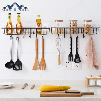 铁艺壁挂收纳篮厨房用品免打孔调料架创意墙上挂架置物架储物架子 三维工匠
