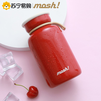 mosh!保温杯女士高颜值可爱杯子便携喝水杯生日礼物定制 红色 330ml水杯