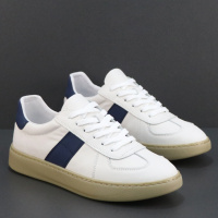 2026春季新款真皮休闲板鞋男复古平底德训鞋低帮时尚百搭小白鞋