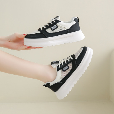 2025小白鞋子女春季新款韩版ins女学生休闲透网百搭板鞋街拍